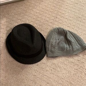 black and gray hat